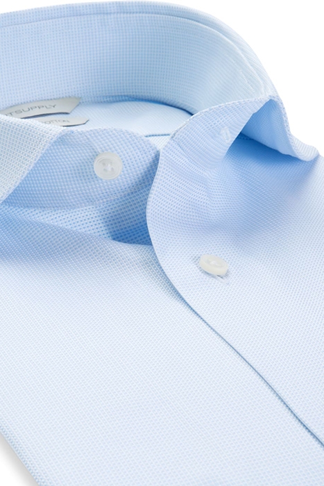 LIGHT BLUE CHECKED SLIM FIT SHIRT 7