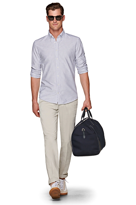 BLUE STRIPED SLIM FIT SHIRT 1