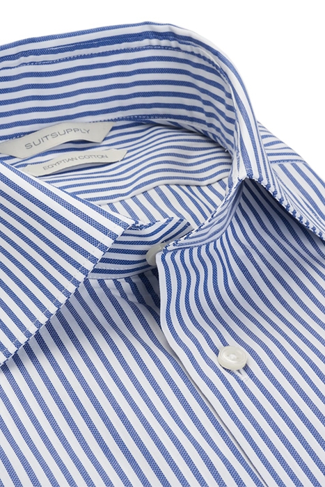 NAVY STRIPED SLIM FIT SHIRT 3