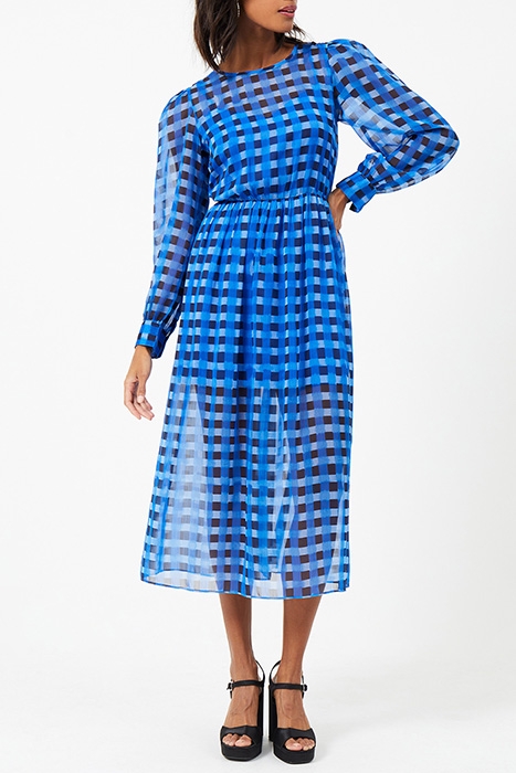 ADELINE HALLIE CRNKL MIDI DRESS MARINE 1