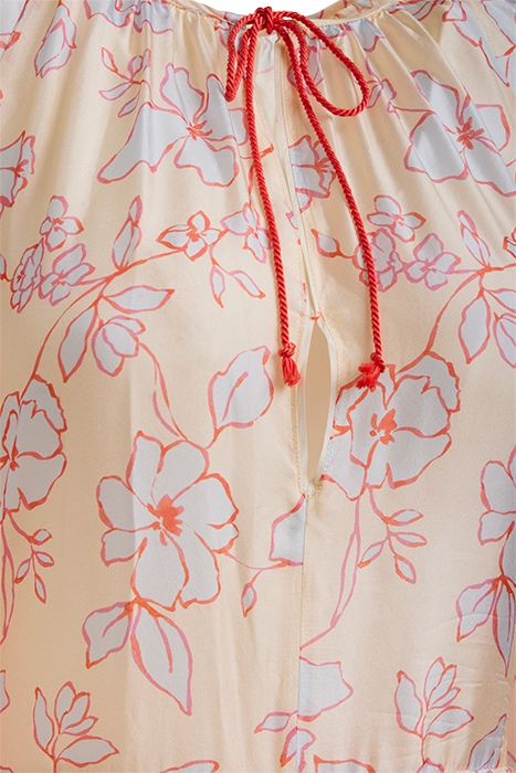 "TRUE COLORS" PRINT HABOTAI SILK DRESS CREAM 3