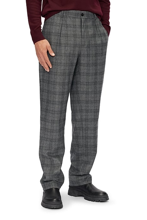 HOPDART FRANKLIN FIT CHECK TROUSER GREY 1