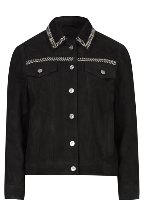 DELVY SUEDE TRUCKER WASHED BLACK 4