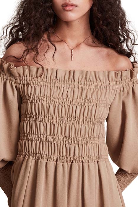 LARY DRESS SAND BROWN 4