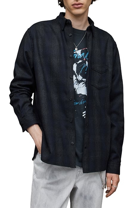NEWHALEN LS SHIRT BLACK/BLUE 1