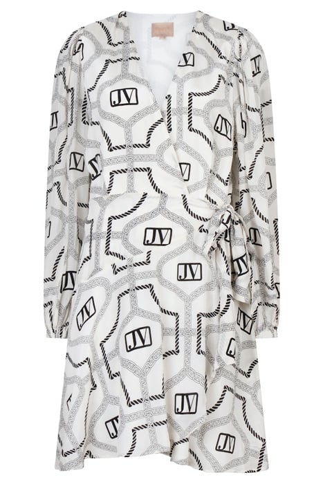 NICOLETTE DRESS COCOON WHITE BLACK 3