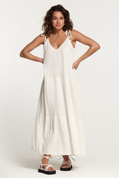 BOGOTA DRESS MOUSSELINE WAFFLE JET STREAM WHITE 1