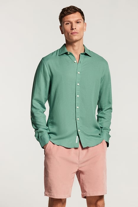LUCAS LINEN SHIRT DEEP GRASS GREEN 2