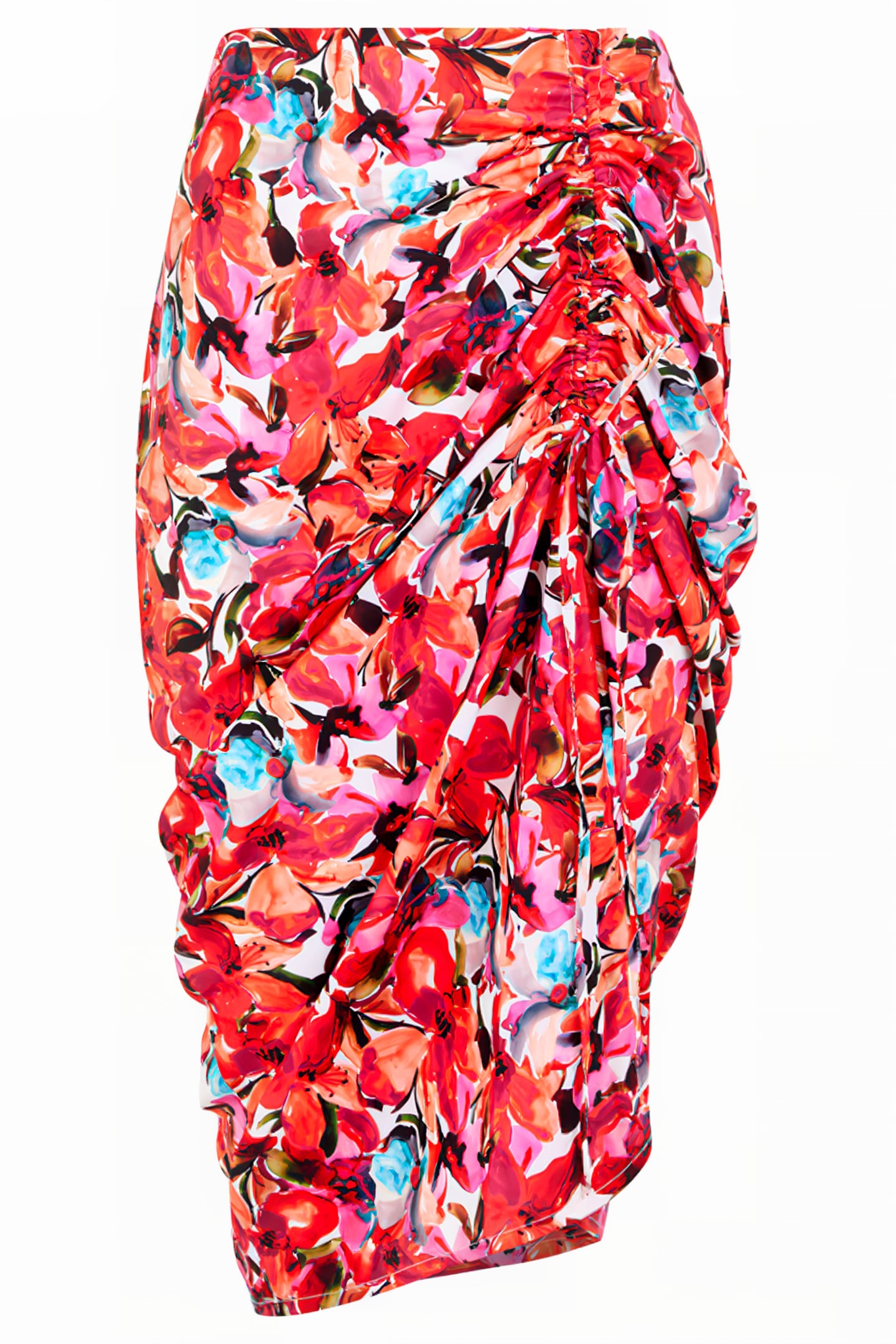 ROUCHE SKIRT PRINT M HOT PINK MULTI 1