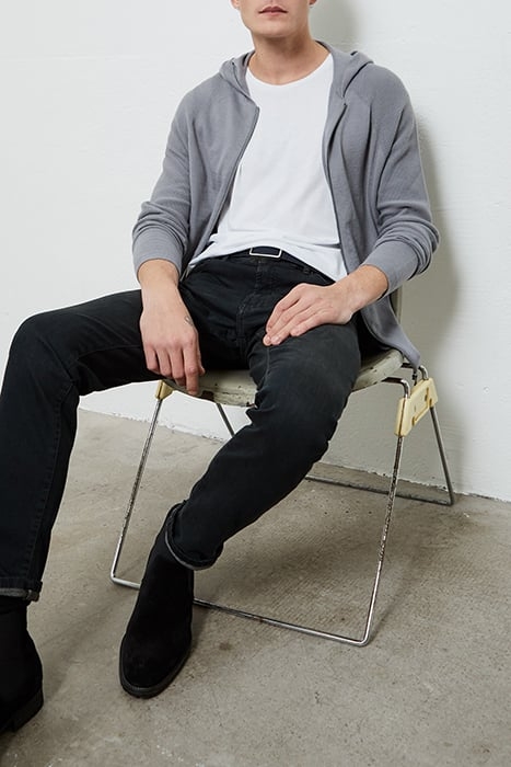 GREY MARL 3D KNIT HOODED CARDIGAN 3