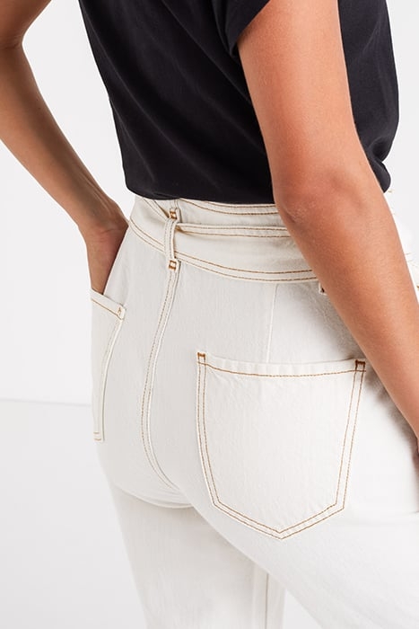 ECRU SLOUCHY JEANS WITH VISIBLE PRESS STUDS 5