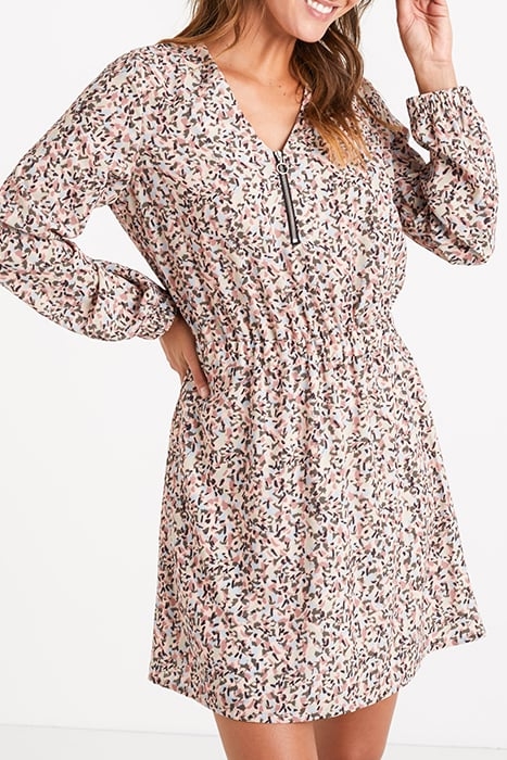 SWEET PINK TACHIST PRINT DRESS 3