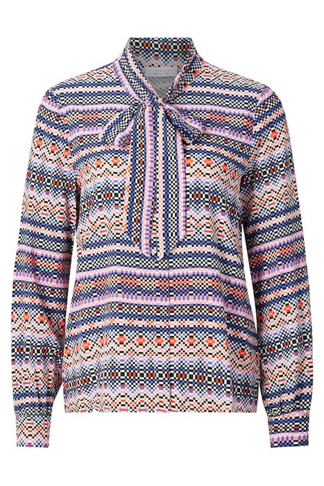 PRINTED BLOUSE WITH BOW ROSEWATER 1