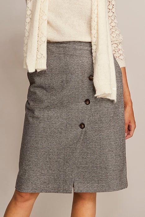 KNEESKIRT FRONT BTN CLOSURE BROWN 2