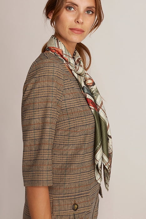 DRESS ROUND NECK APPLIED PKT BROWN 5