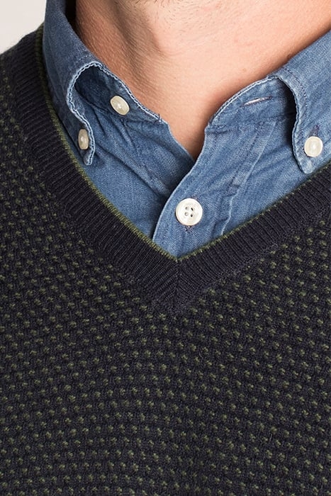 WLCASH JACQ V-NECK CF SWT MULTI 5