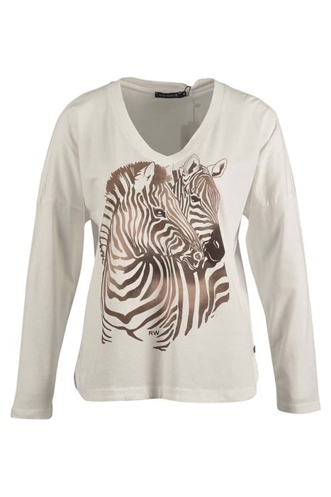 V-NECK LOOSE TEE LS + DECO WHITE 1