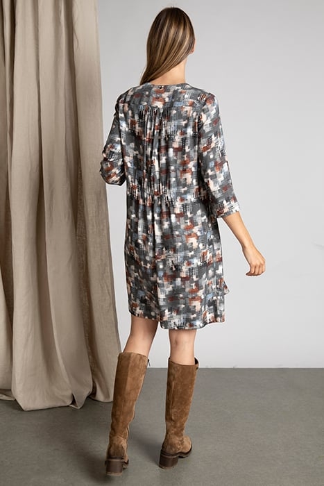 VNECK DRESS - FROWNCED DETAILS GREY 3