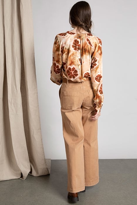 SHIRT LS FROWNCED NECKLINE MULTI 3