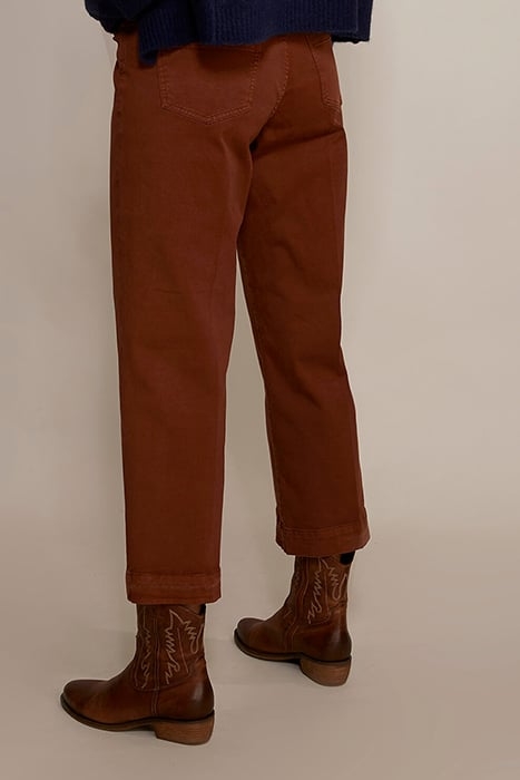 MID HIGH WAIST CROPPED BROWN 3