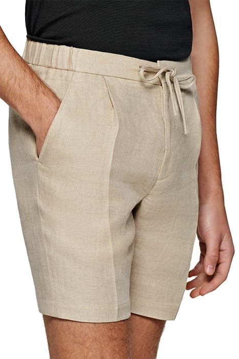 LIGHT BROWN HERRINGBONE DRAWSTRING AMES SHORTS 4