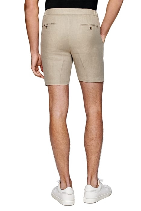LIGHT BROWN HERRINGBONE DRAWSTRING AMES SHORTS 2