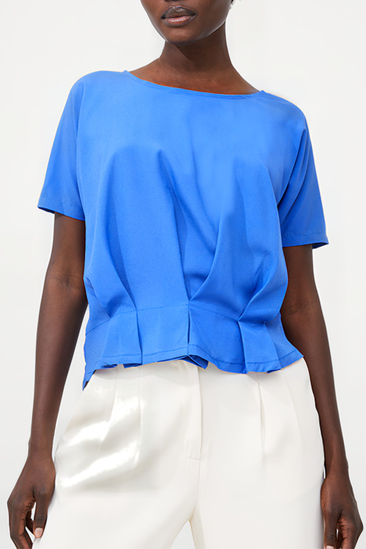 PLEAT HEM BOXY CERAMIC BLUE 1