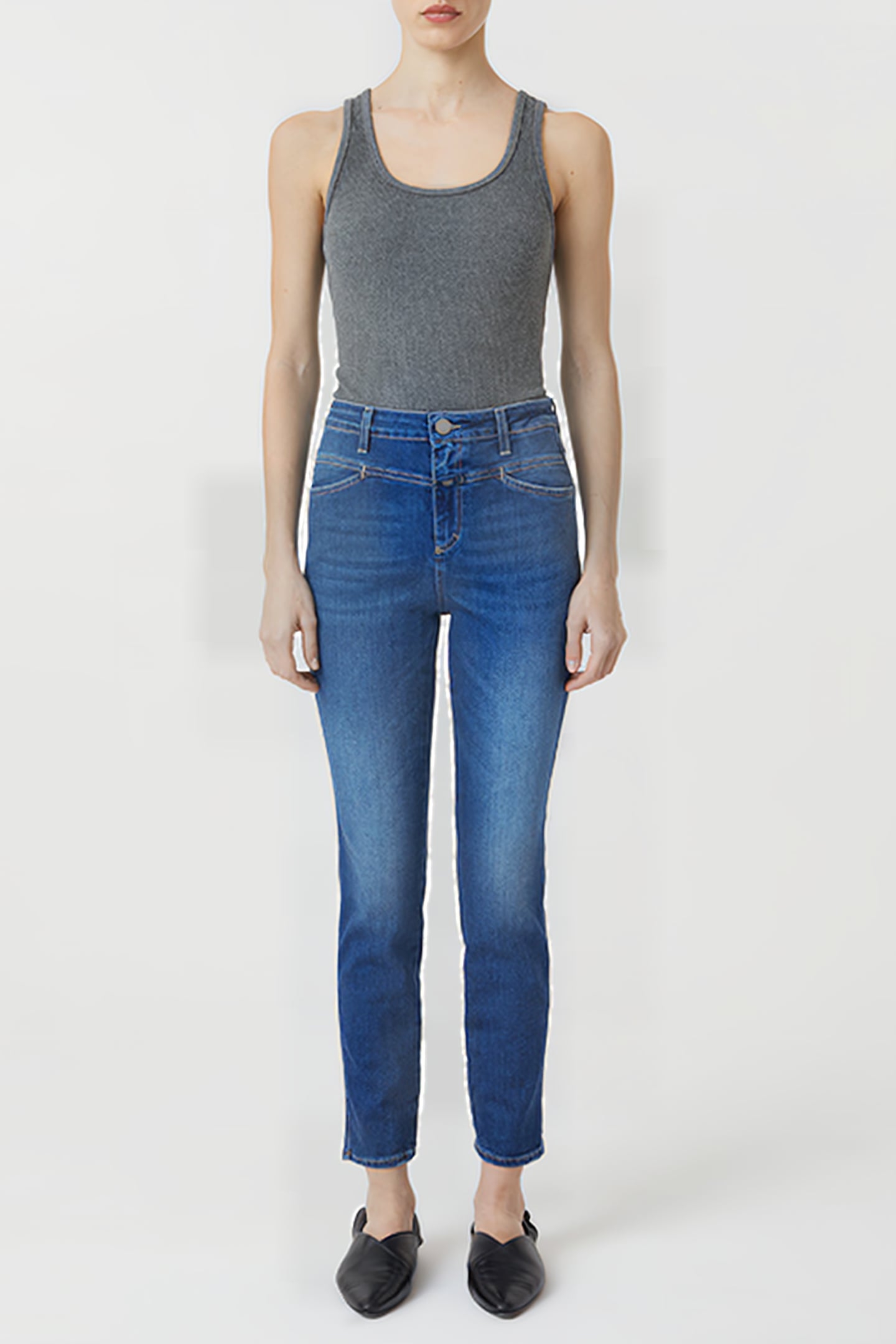 WOMEN SKINNY PUSHER JEANS DARK BLUE 3