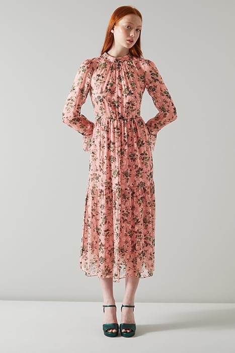 SWINTON MIDI DRESS PINK 1