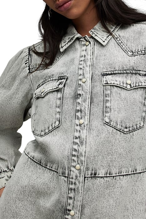 AVA DENIM DRESS SNOW GREY 5