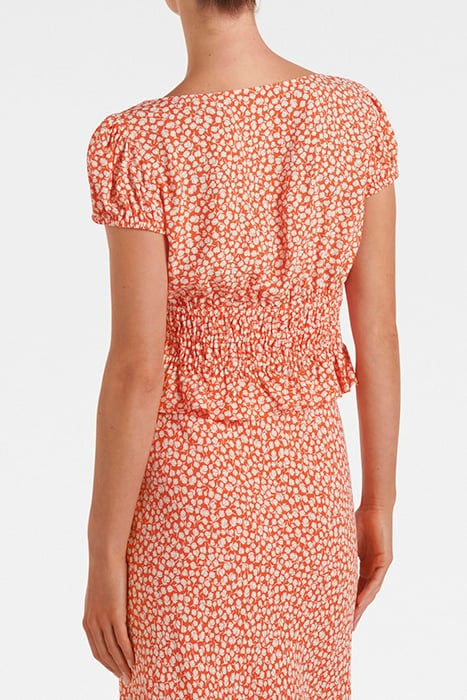 CECILIA WAISTED CAP SLEEVE TOP MEMPHIS DITSY 2