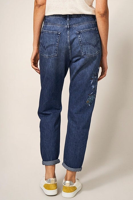 EMBROIDERED BOYFRIEND JEAN MID DENIM 3