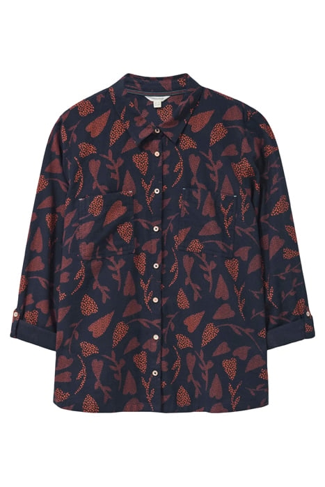 EMILIA ORGANIC COTTON SHIRT NAVY PRINT 1
