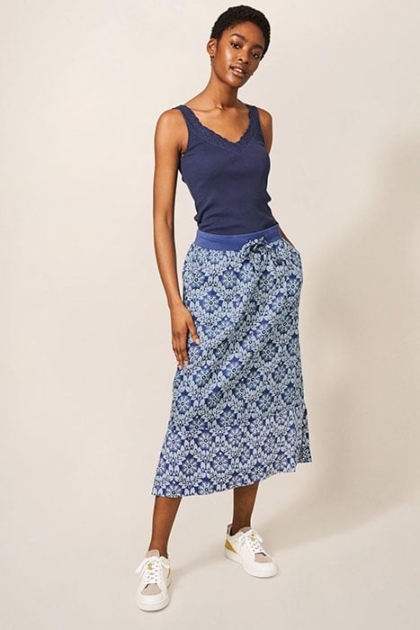 EFFIE LINEN SKIRT BLUE MULTI 1