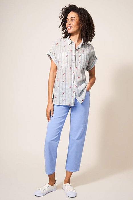 ELLA EMBROIDERED COTTON SHIRT WHITE 1