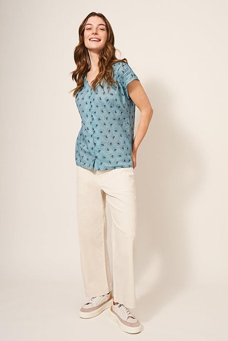 RAE  COTTON VEST TEAL 1