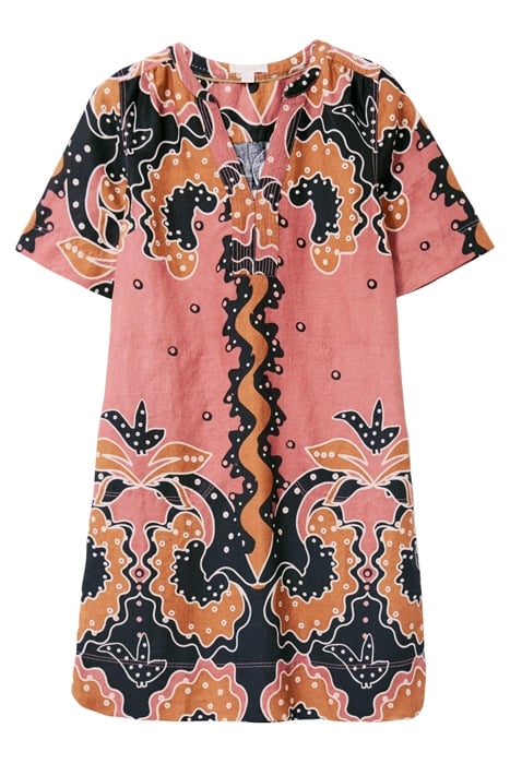 JUNE LINEN SHIFT DRESS PLUM MULTI 4