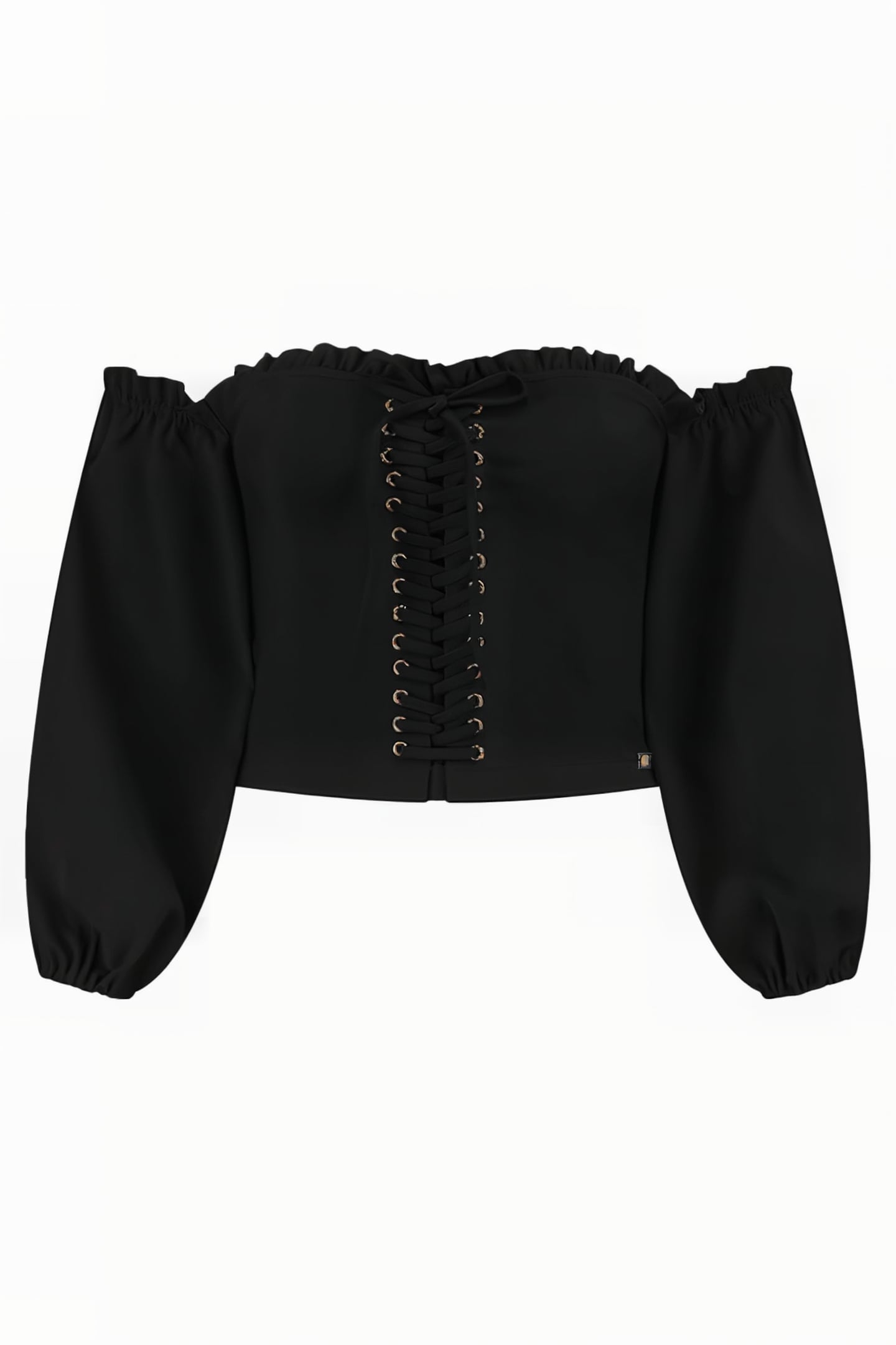 LIZZY LACE-UP TOP BLACK 3