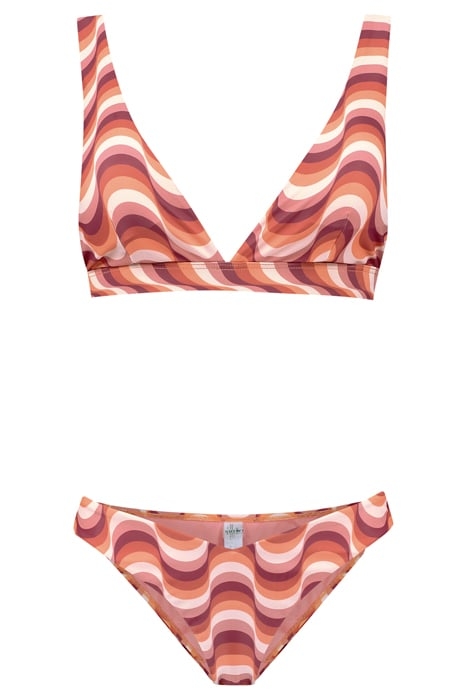 LADIES AMY BIKINI SET GROOVY WAVE FROZEN CHOCO BROWN 7