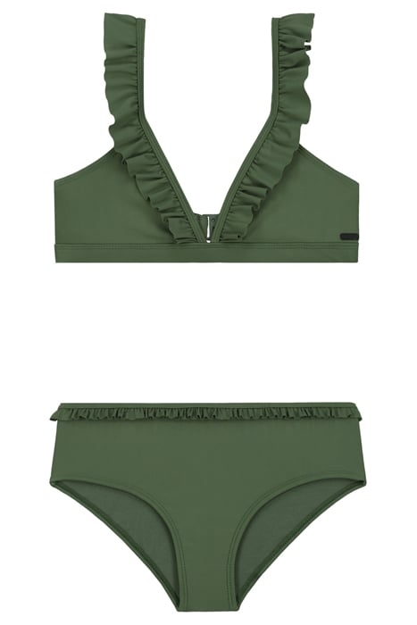 GIRLS BELLA HIPSTER BIKINI SET OLIVE GREEN 1