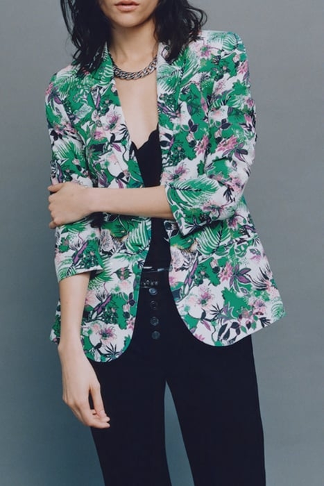 GREEN PLANT PRINT SUIT JACKET 5