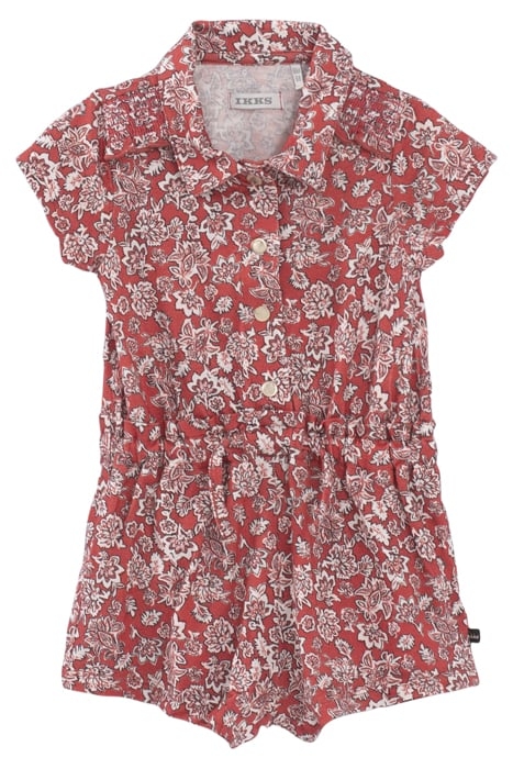 BABY GIRLS’ RED FLORAL PRINT PLAYSUIT 1