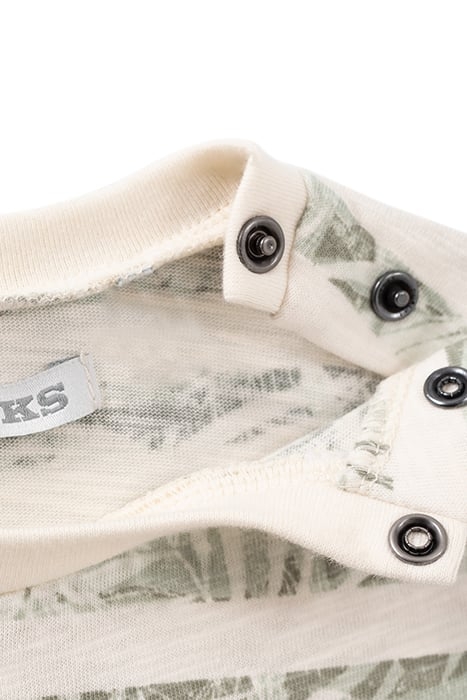 BABY BOYS’ ECRU JUNGLE STRIPE ORGANIC COTTON T-SHIRT 5