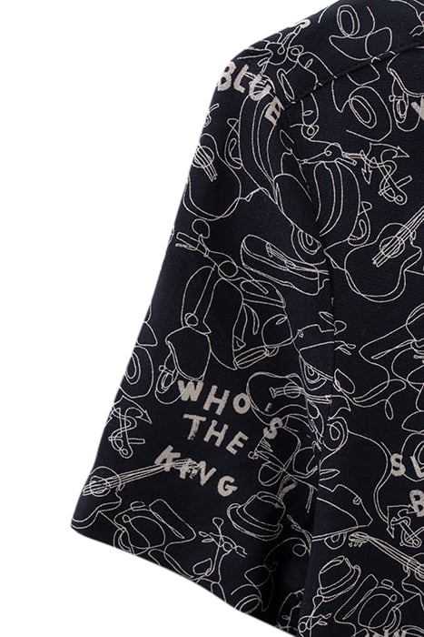 BOYS’ NAVY LENZING™ ECOVERO™ VISCOSE SHIRT, LINE DRAWING PRI 5