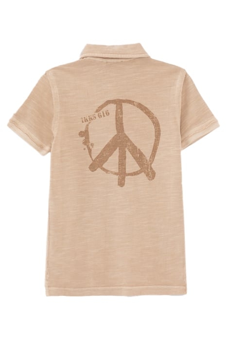 BOYS’ ORANGEY SLUB POLO SHIRT WITH XL PRINT ON BACK 2