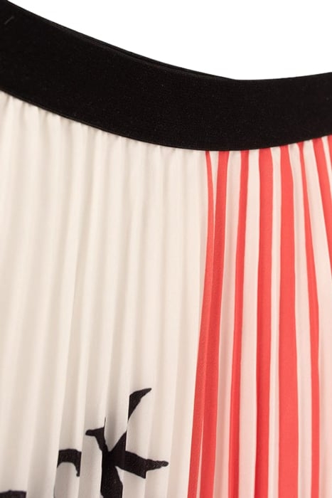 GIRLS’ WHITE LONG SKIRT WITH RED PLEATS 5