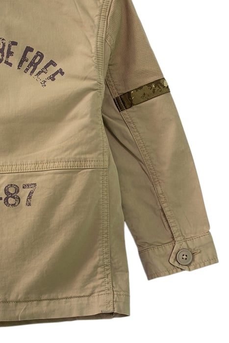 BOYS’ KHAKI TEXTURED MIXED FABRIC SAFARI JACKET 6