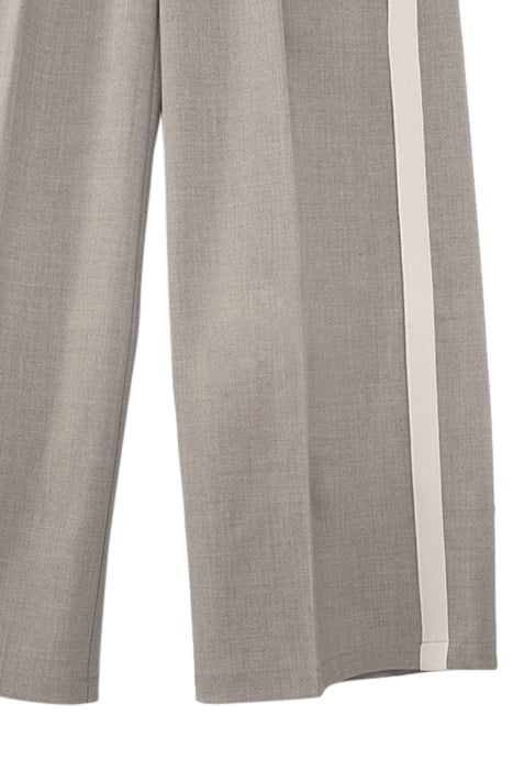 GIRLS’ GREY WIDE LEG TROUSERS WITH WHITE SIDE BANDS 5