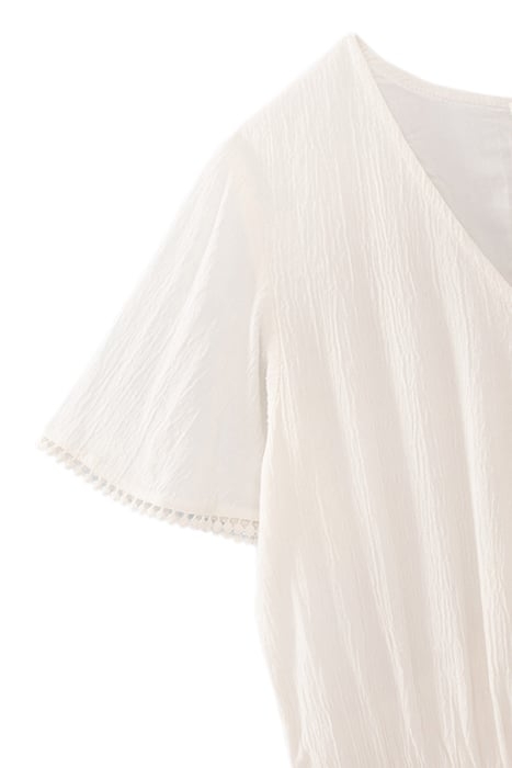 GIRLS' ECRU LACE-EDGED ECOVERO® PLAYSUIT 6