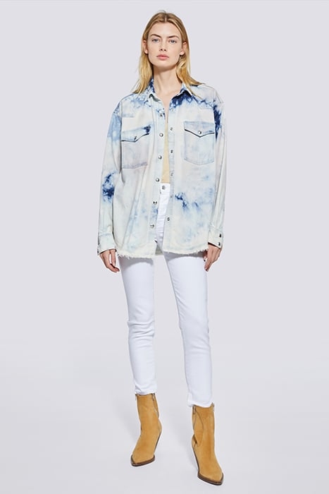 INOLA DENIM JACKET IN BLUE/PINK 2